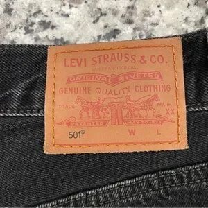 Levi's 501 Black High-rise Shorts Distressed Size 28